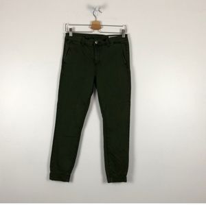 Pistola Women's Size 29 Olive Green Cropped, Cuffed Skinny Jeans, Denim EUC